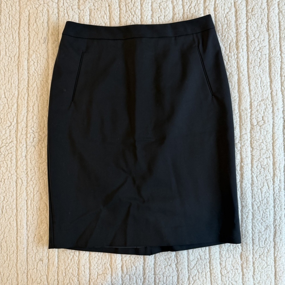 Halogen Skirt Women's Size 2 Black Straight Stretch‎ Career Work Rear Zip Pencil